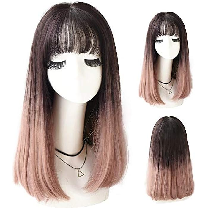 DILLARDS Lialisai Lolita Long Straight Hair Fringe Wigs For Women Elegant Wig Heat Resistant Synthetic Wigs Cosplay (Colour : S 22 10 85 Hr, Stretched Length : 24 Inches) - Image 4